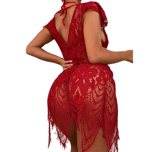 LA BELLA Women's New Sexy Lace Lingerie Night Fire Temptation Erotic Suit Female