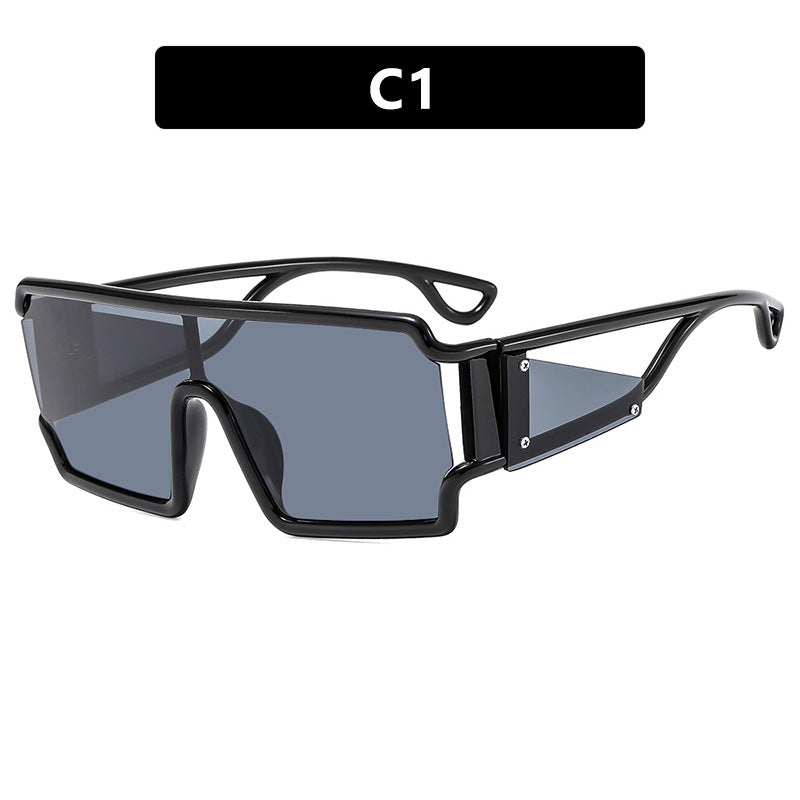 MR. POET Square connected sunglasses with hollowed out avant-garde personality Instagram popular fashion street photography futuristic sunglasses