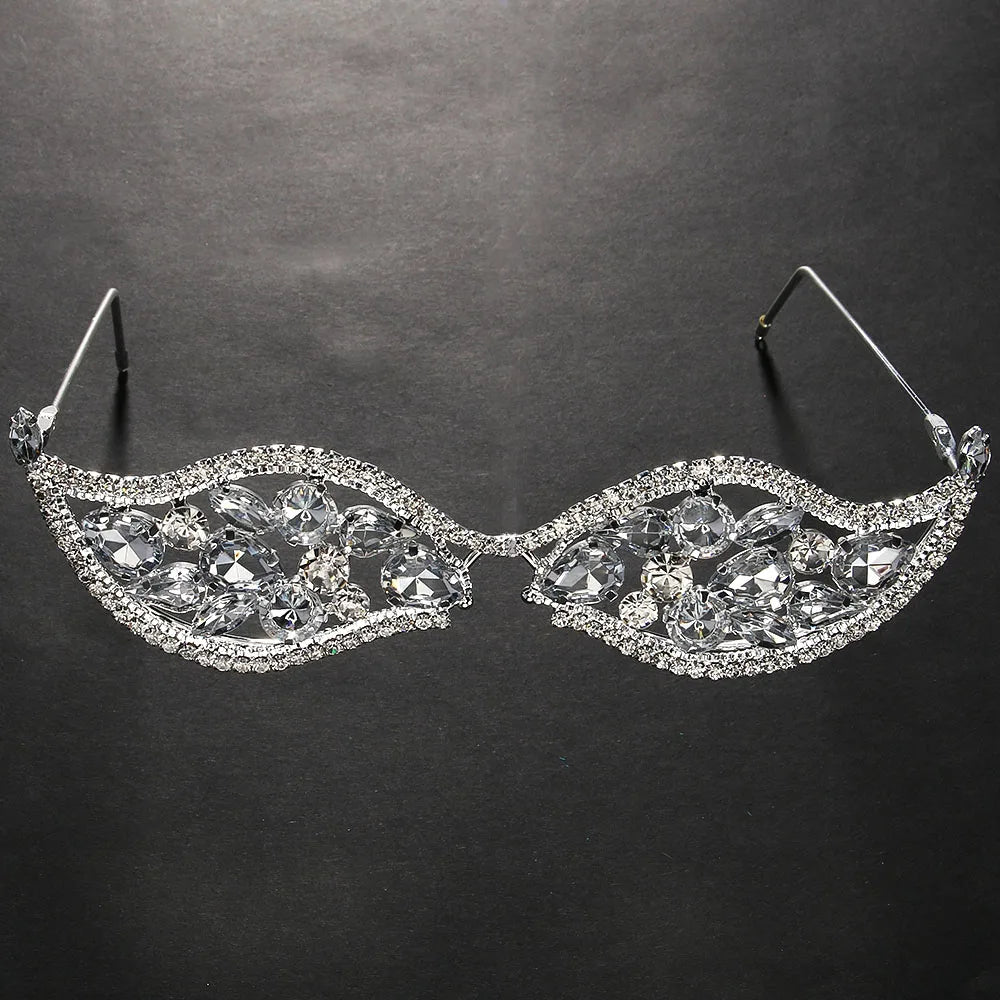 Stonefans Crystal Geometric Sunglasses Frame for Women Party Jewelry Ins Fashion Rhinestone Face Accessories Bridal Gifts