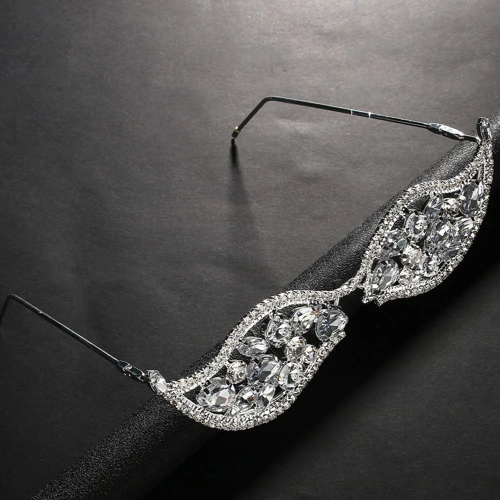 Stonefans Crystal Geometric Sunglasses Frame for Women Party Jewelry Ins Fashion Rhinestone Face Accessories Bridal Gifts