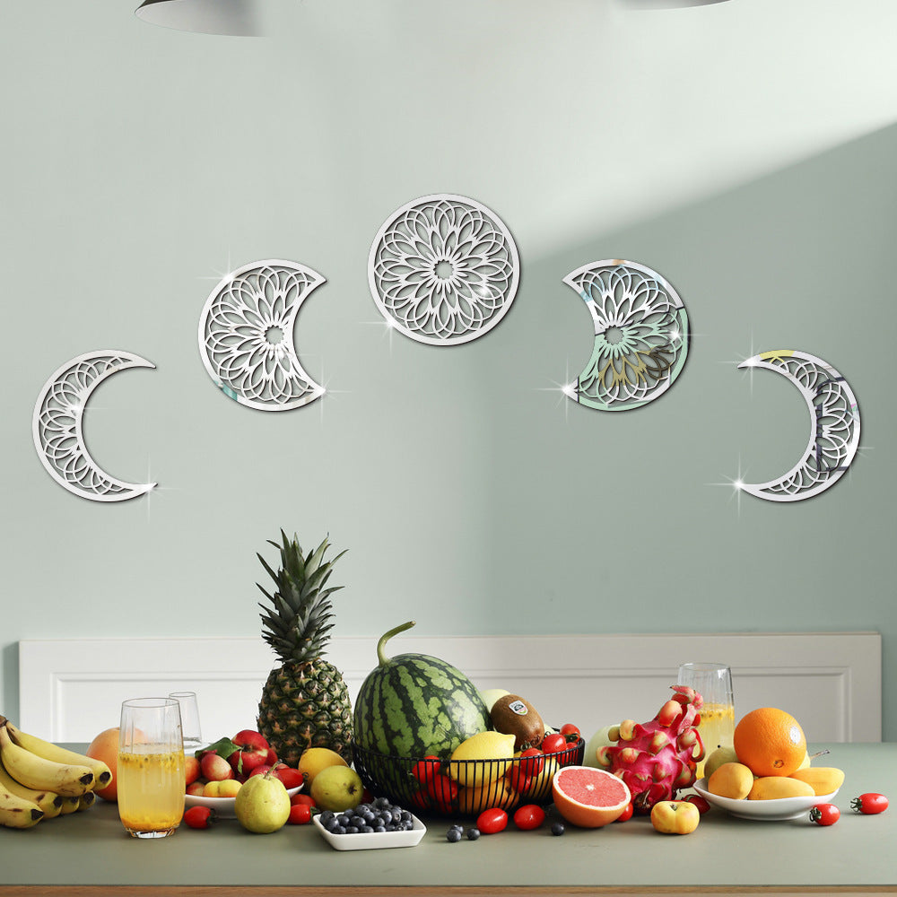 3D Stereoscopic Moon Phase Change Acrylic Mirror Surface Sticker Home Decoration Self-Adhesive Wall Sticker