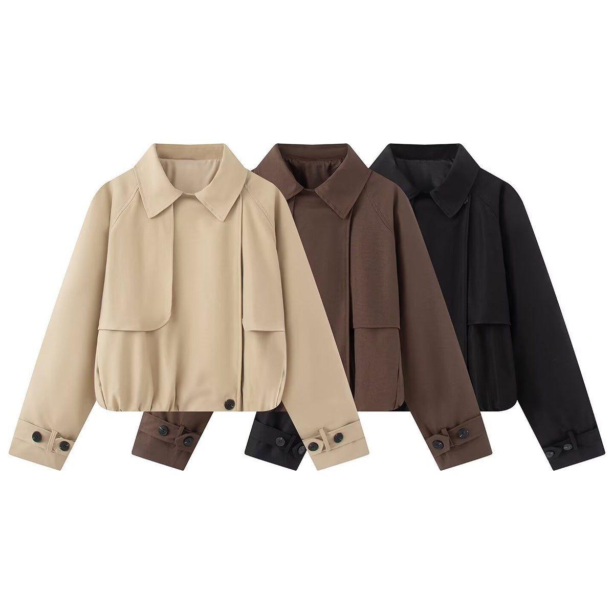 Minimalist effect windbreaker jacket for women