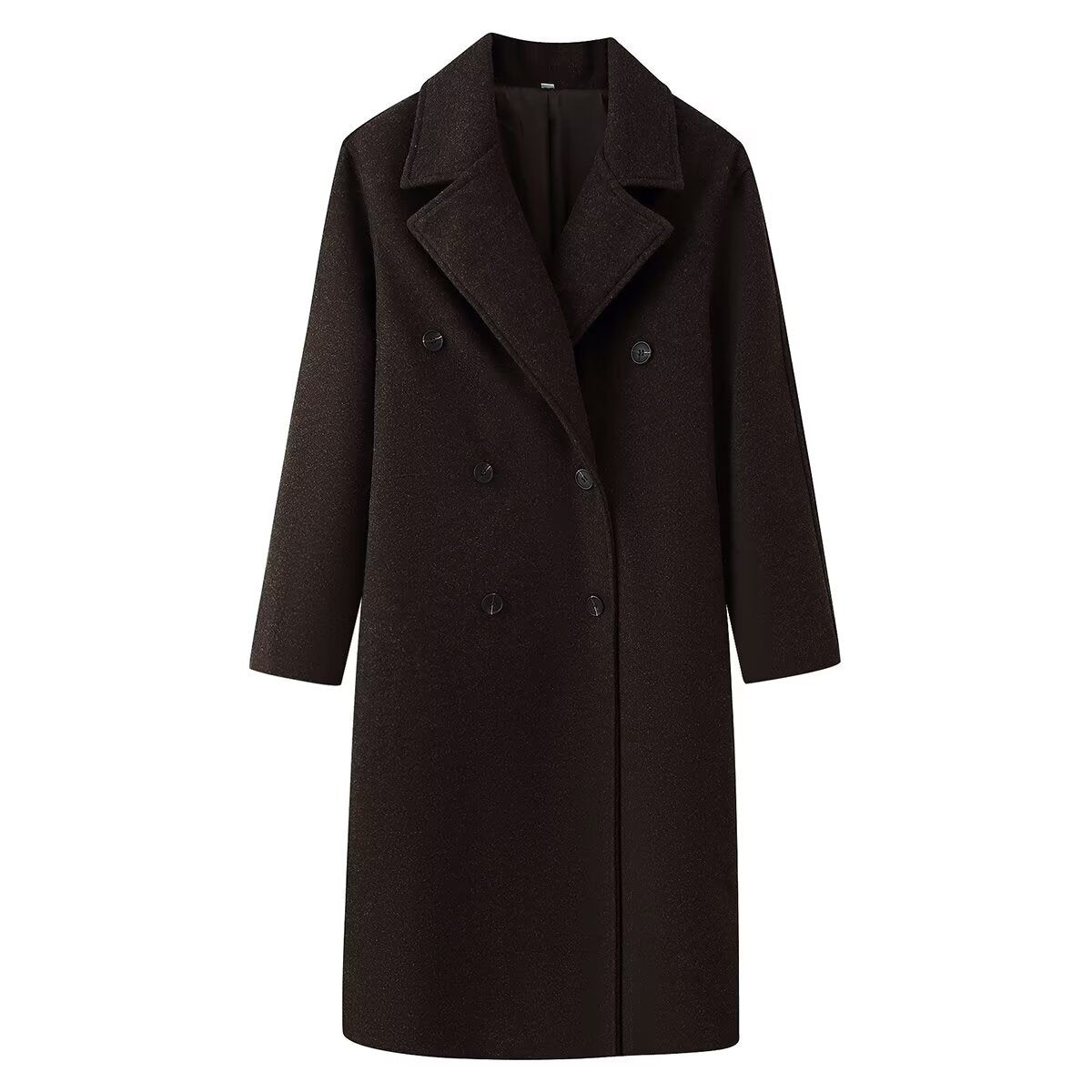 Versatile silhouette blended double breasted woolen coat jacket