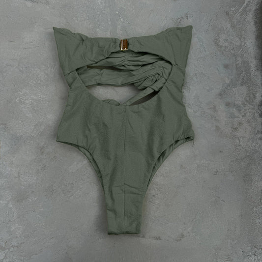 Laurice Fern Green Seashore Textured One Piece Swimsuit