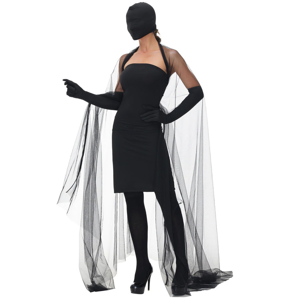 Vampire Masked Witch Dress Long Dress Cloak Cloak Halloween Costume