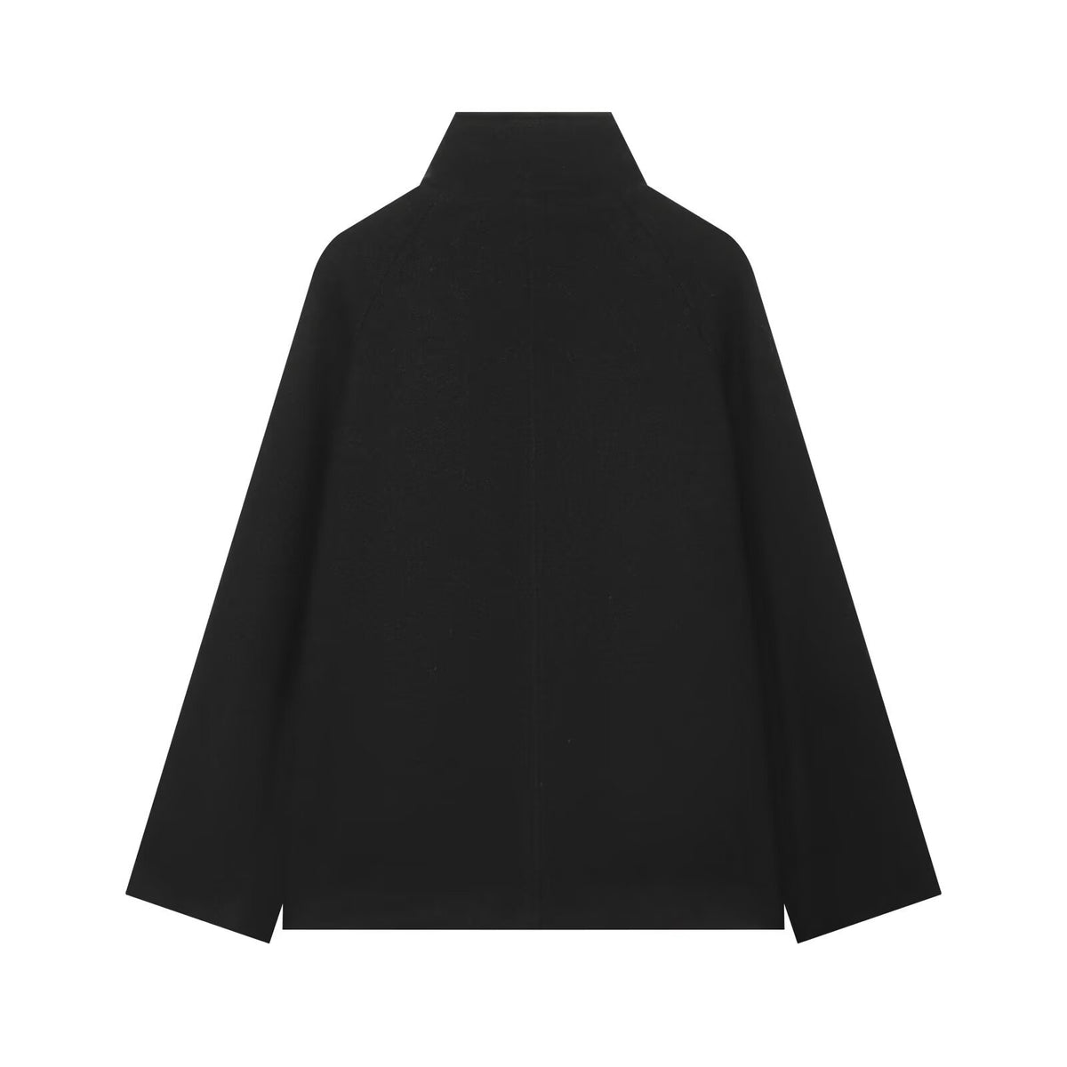Stand collar loose woolen coat for women