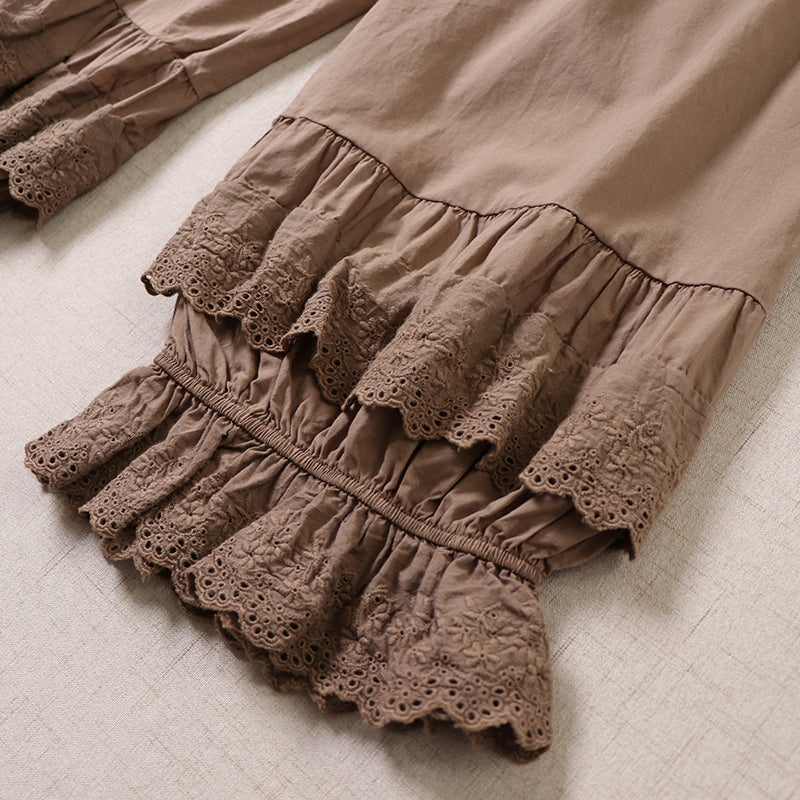 Lace high waisted wide leg pants for women