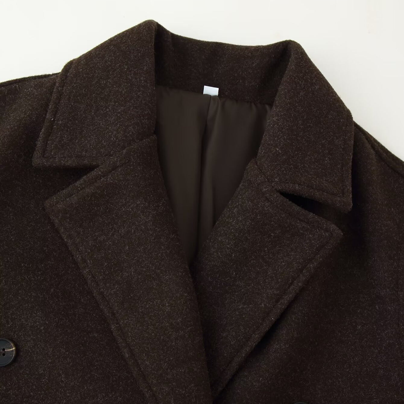 Versatile silhouette blended double breasted woolen coat jacket