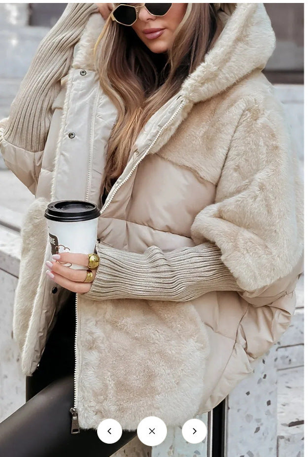 Loose fitting down cotton jacket for women in autumn and winter