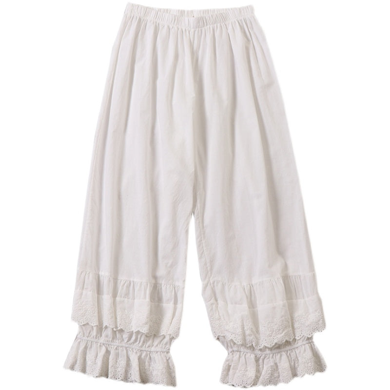 Lace high waisted wide leg pants for women