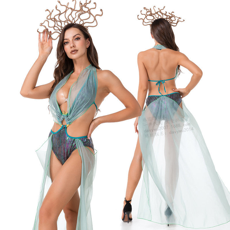 Halloween Egyptian Queen Witch Castle Witch Roman Lady Costume for Movie Photography and Performance
