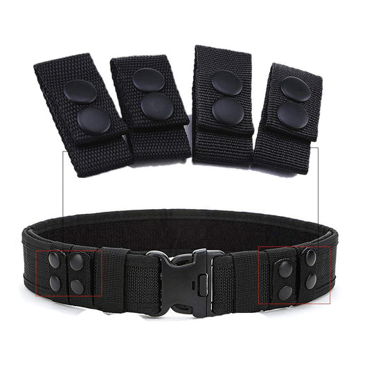 AGENT ACEVEDO 34815 4Pcs/Set Tactical Belt Buckle Police Military Accessory Double Snaps Nylon Tactical Belt Loop Holder Keeper