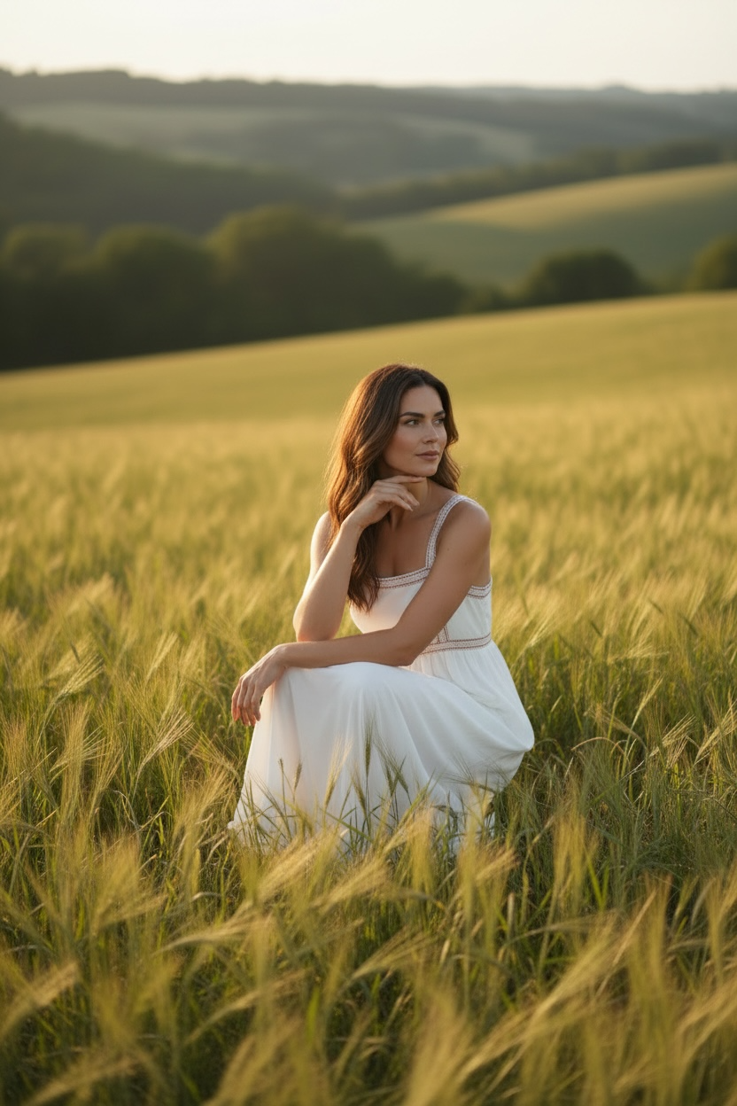 White Bronze Chiffon Dress