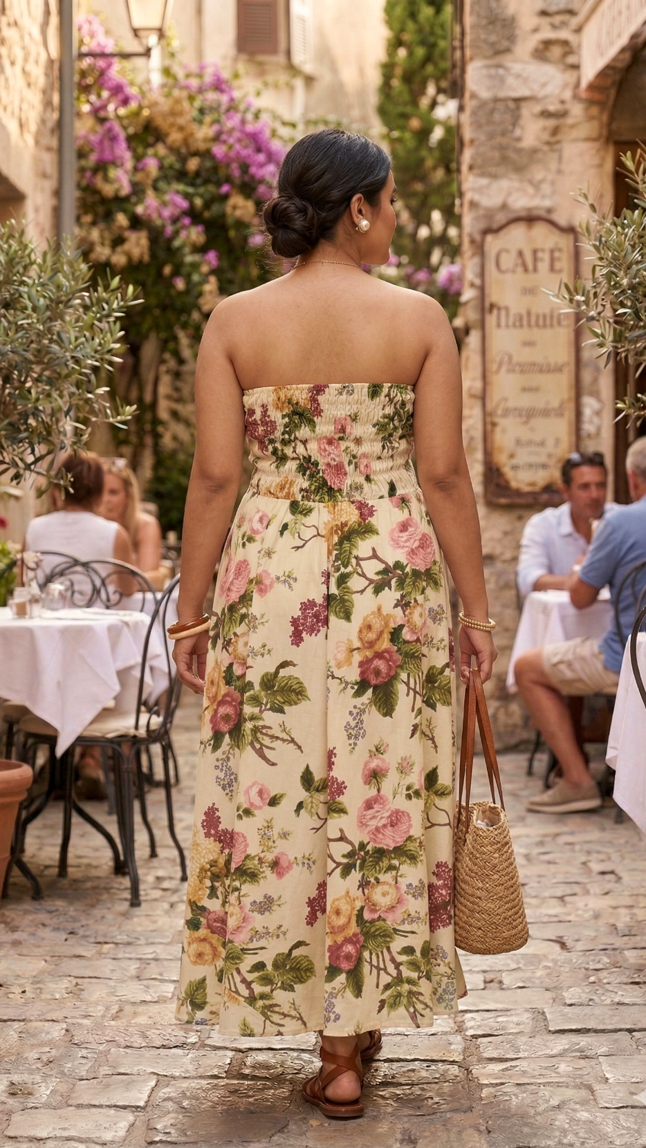 Plus Size Floral Tube Dress | Strapless Cotton Summer Maxi Dress for Women