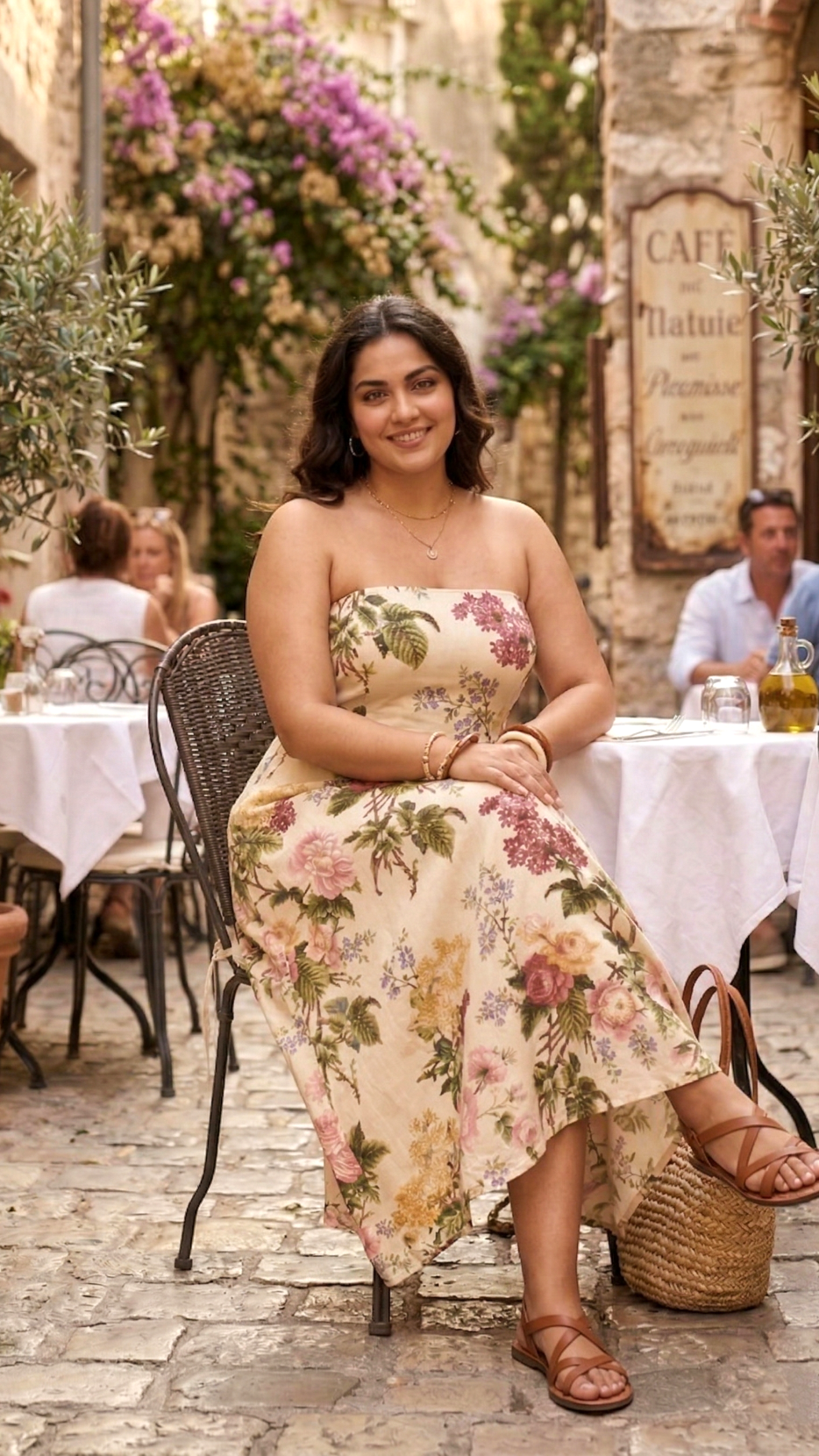 Plus Size Floral Tube Dress | Strapless Cotton Summer Maxi Dress for Women