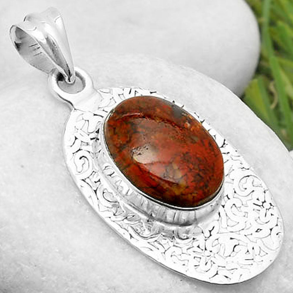 Natural Red Moss Agate Pendant P-1392 SDP112708
