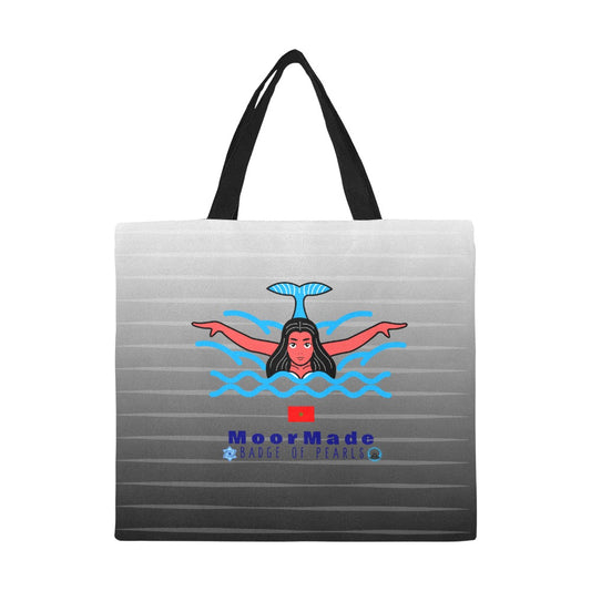 MoorMade Badge of Pearls Print Canvas Tote Bag(Large)