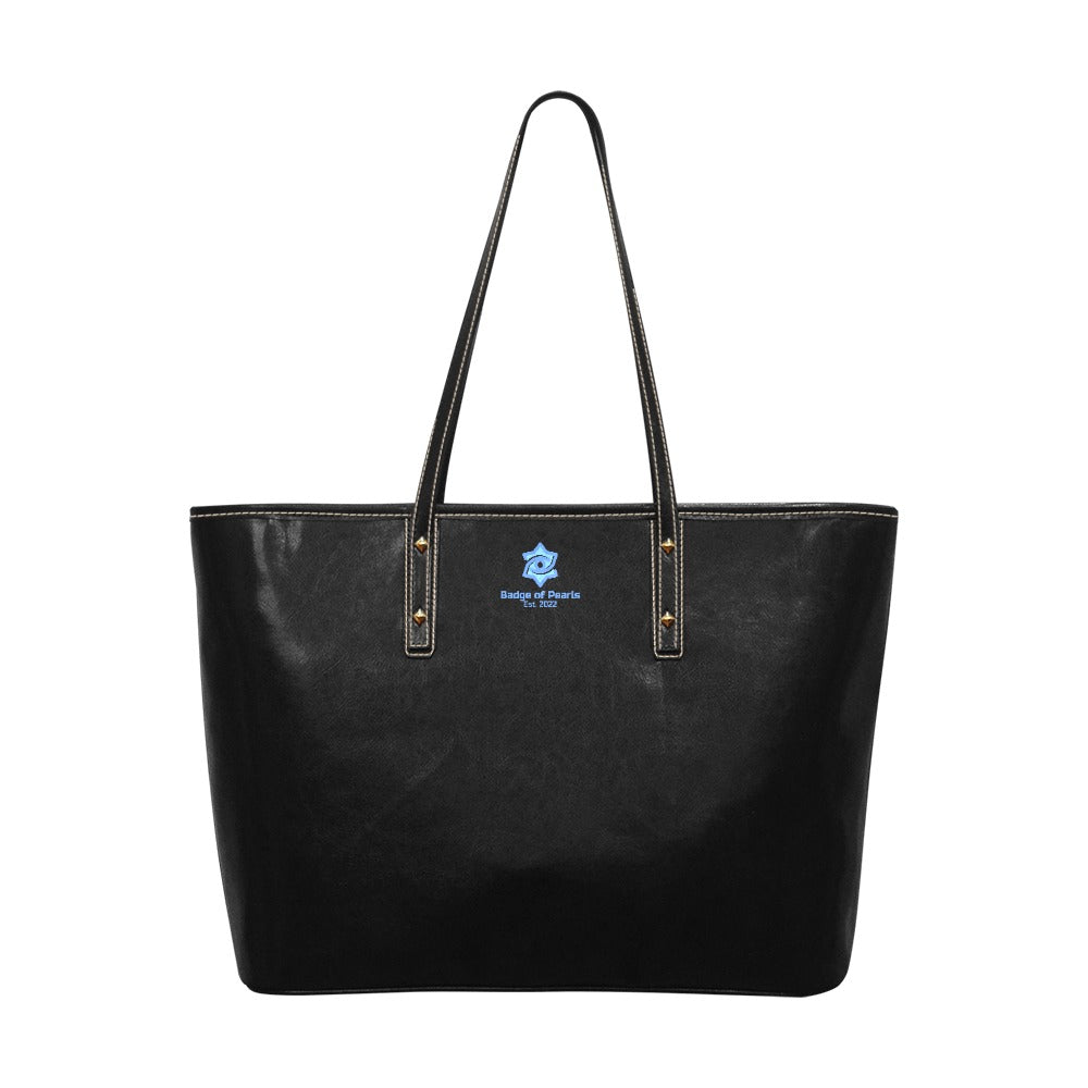 Badge of Pearls Leather Tote Bag