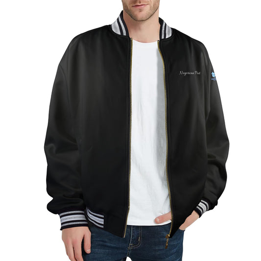A Nuyrorican Poet Striped Trim Bomber Jacket