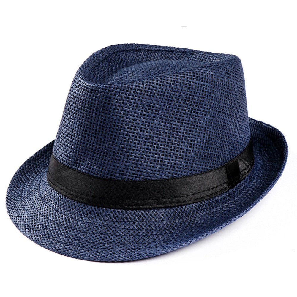 Hot Unisex Women Men Fashion Summer Casual Trendy Beach Sun Straw Jazz Hat Cowboy Fedora hat Gangster Cap