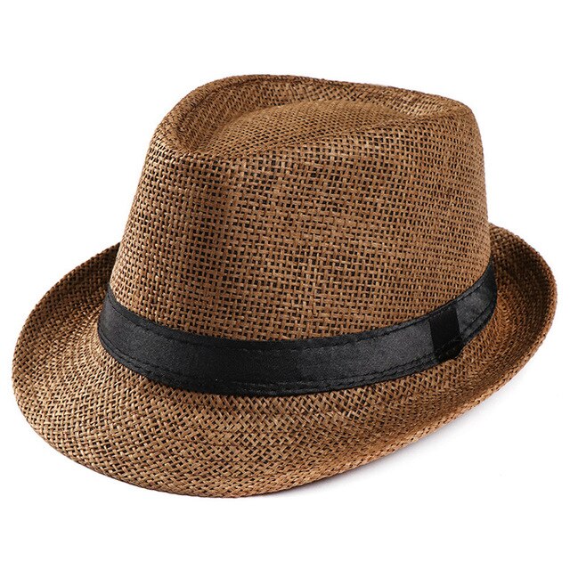 Hot Unisex Women Men Fashion Summer Casual Trendy Beach Sun Straw Jazz Hat Cowboy Fedora hat Gangster Cap
